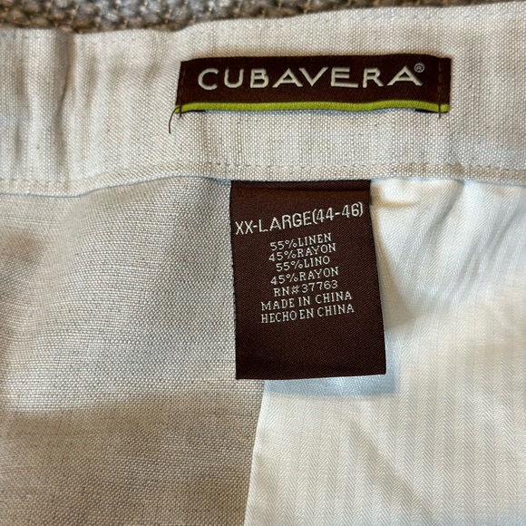Men’s Cubavera XX-Large (44-46) Natural Beige Color Linen Drawstring Pants - Picture 3 of 7